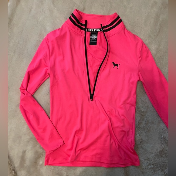 Hot Pink PINK running athletic half zip jacket - Picture 2 of 5